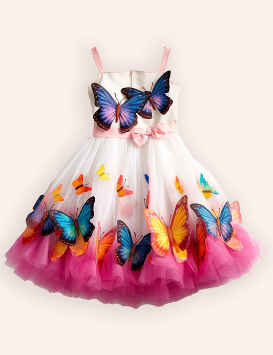 Robe de soirée en tulle multi-papillons