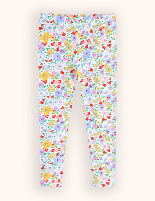 Leggings in cotone con stampa floreale