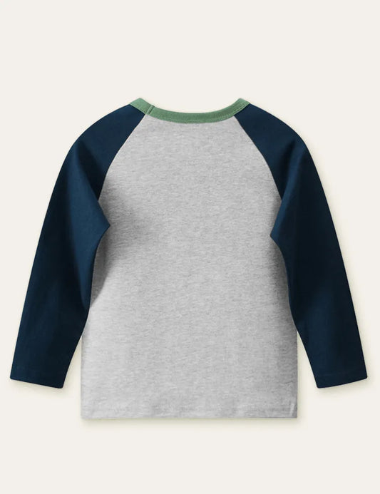 Dinosaur with Hula Hoop Printed Long-Sleeved T-shirt - Mini Taylor