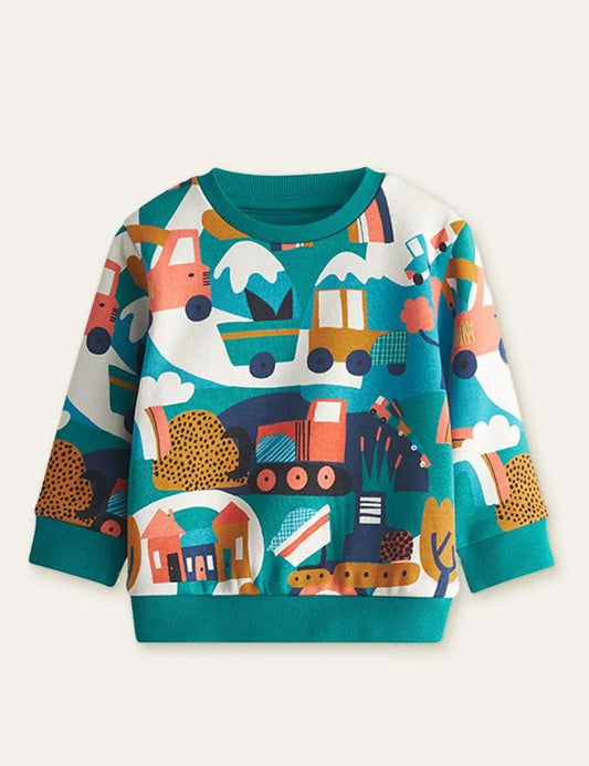Suburban Engineering Vehicle Printed Sweatshirt - Mini Taylor