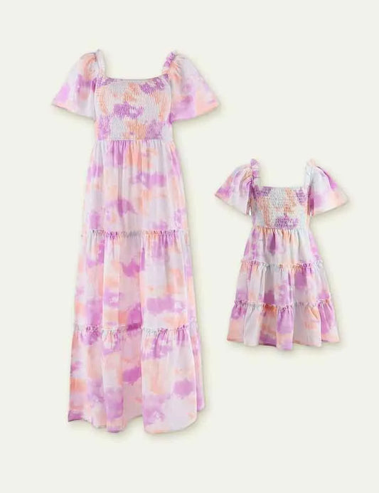 Tie-Dye Sleeve Family Matching Dress - Mini Taylor
