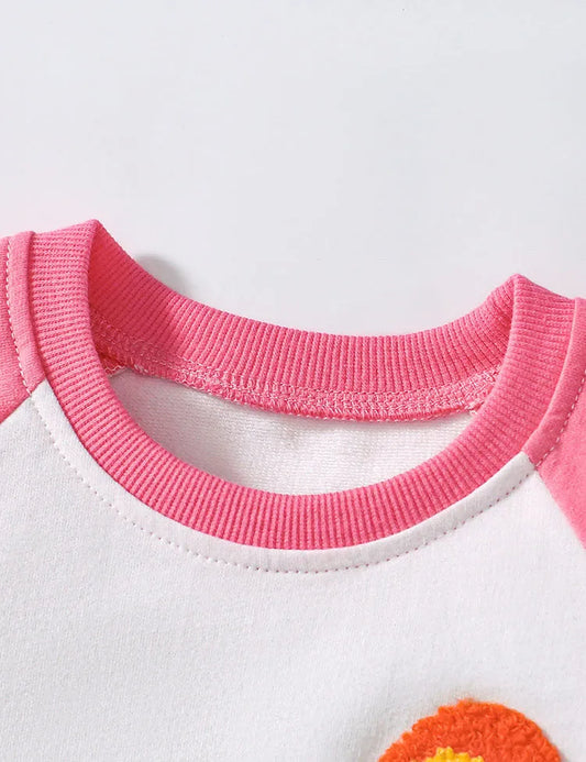 Ensemble de t-shirt en coton appliqué arc-en-ciel