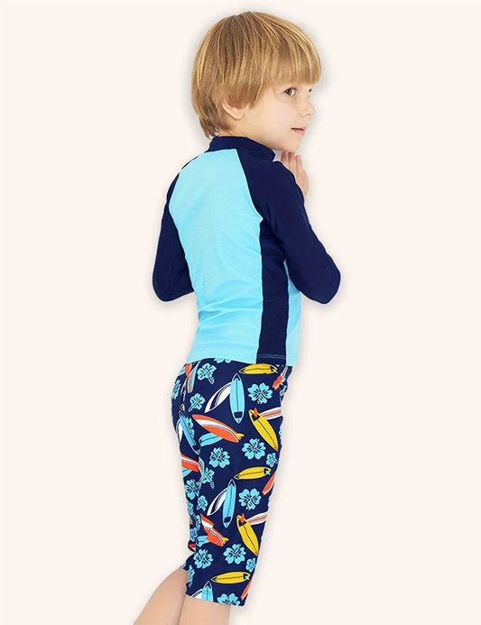 Surfboard Pattern Swimsuit Set