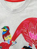 T-Shirt mit Vogel-Print
