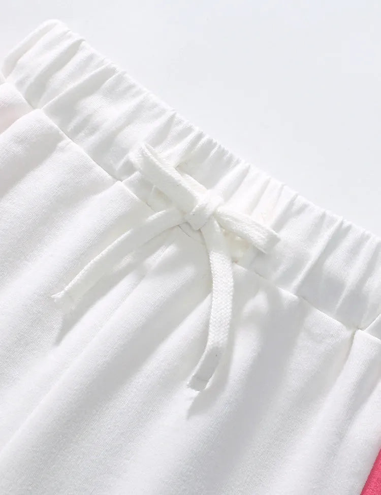 طقم تي شيرت قطني مزين بقوس قزح