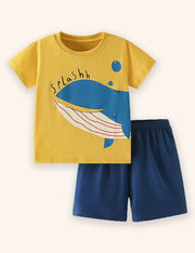 Whale Printed T-shirt Set
