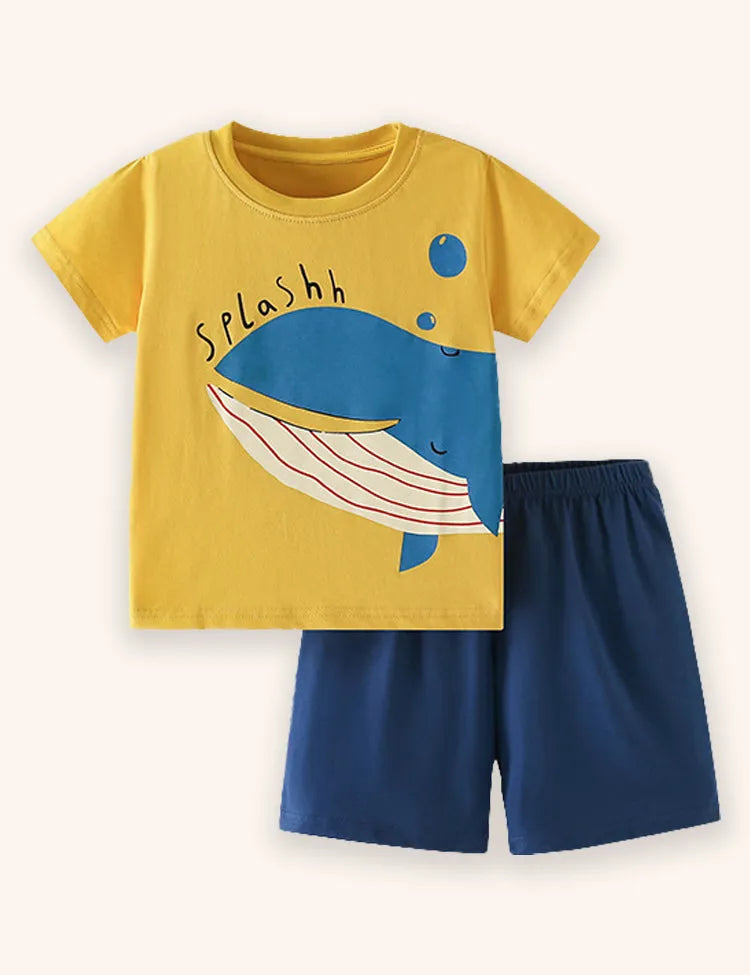 Whale Printed T-shirt Set