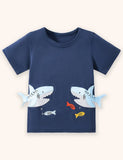 T-shirt appliqué requin