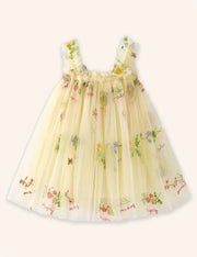 Abito in tulle con ricami floreali