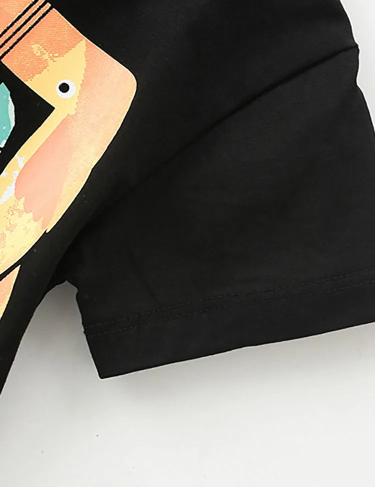 漫画の動物プリント T シャツ セット