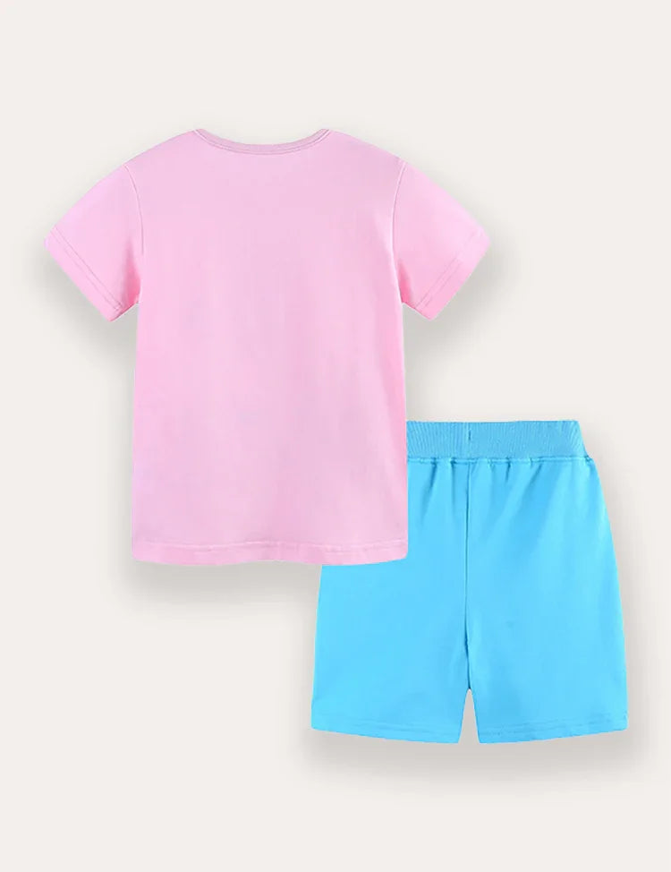 ラビットバルーンプリントTシャツ＆ショーツセット