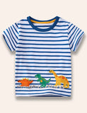 T-shirt met meerdere dinosaurusapplicaties