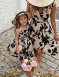 Mom and Me Fashion Floral Print Elegant Dress