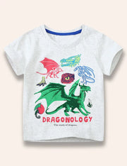 T-shirt con stampa drago