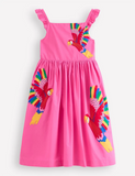 Multi Parrot Applique Dress