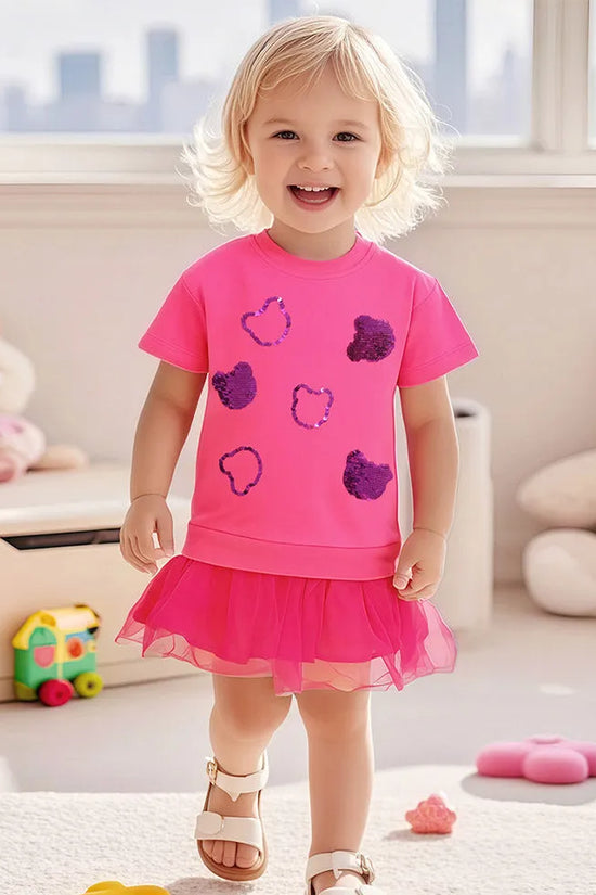 Bear Sequined Tulle Skirt T-Shirt