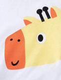 T-shirt color block crocodile et girafe