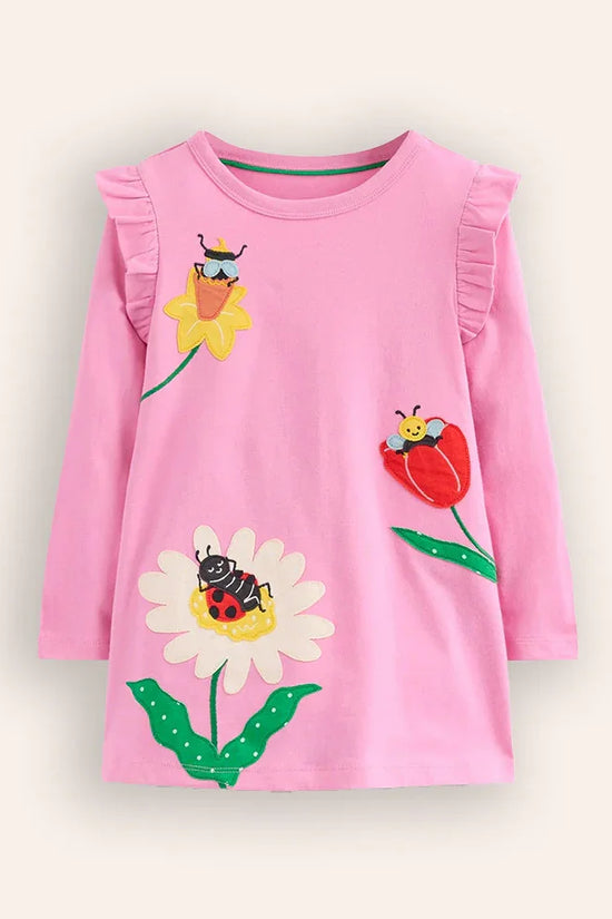 Tunica/leggings con applicazioni di fiori d'ape