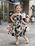 Mom and Me Fashion Floral Print Elegant Dress