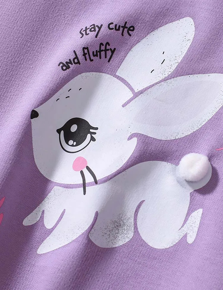 Cartoon Rabbit Printed T-Shirt Set