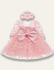 3D Floral Bow Fluffy Dress - Mini Taylor