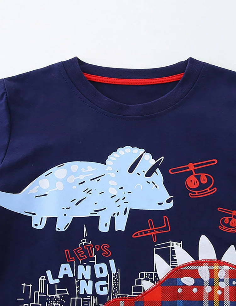Ensemble t-shirt et short à imprimé dinosaure