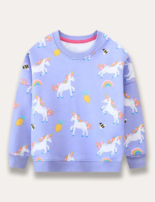 Unicorn Rainbow Printed Sweatshirt - Mini berni