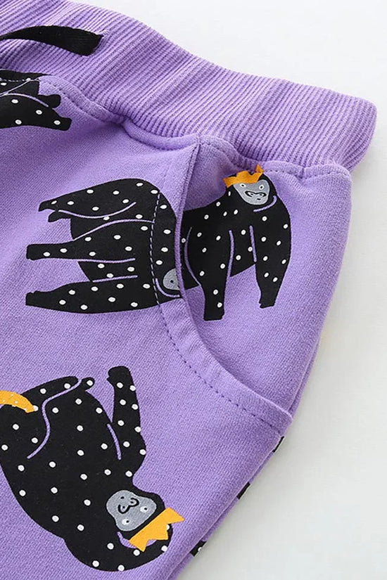 Baumwollshorts mit Orang-Utan-Print