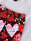 Valentine's Day Love Print T-shirt Set