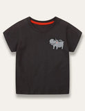 Black Hippopotamus Print T-shirt - Mini Taylor