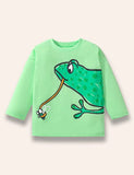 Cartoon Frog Printed Long Sleeve T-Shirt - Mini Taylor