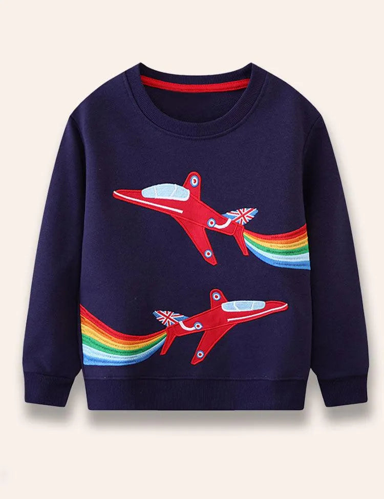 Rainbow Jet Appliqué Sweatshirt - Mini Taylor