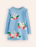 Robe à manches longues avec appliqué Bunny Strawberry