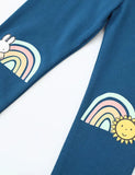Leggings stampati arcobaleno con coniglio carino