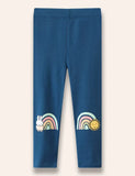 Leggings stampati arcobaleno con coniglio carino