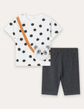 Set di t-shirt e leggings a maniche corte con applicazioni Panda