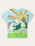 Unicorn Print Short-sleeved T-shirt