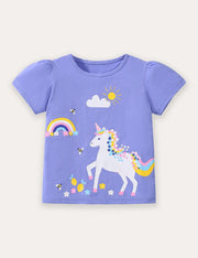 漫画プリント半袖Tシャツ