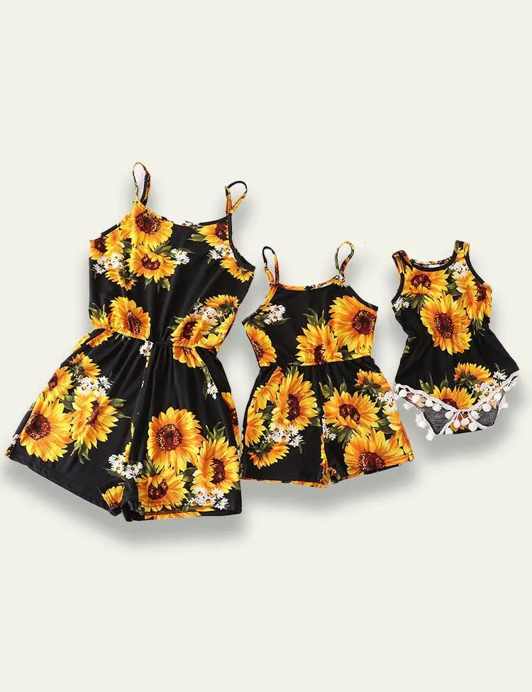 Sunflower Printed Family Matching Dress - Mini Taylor