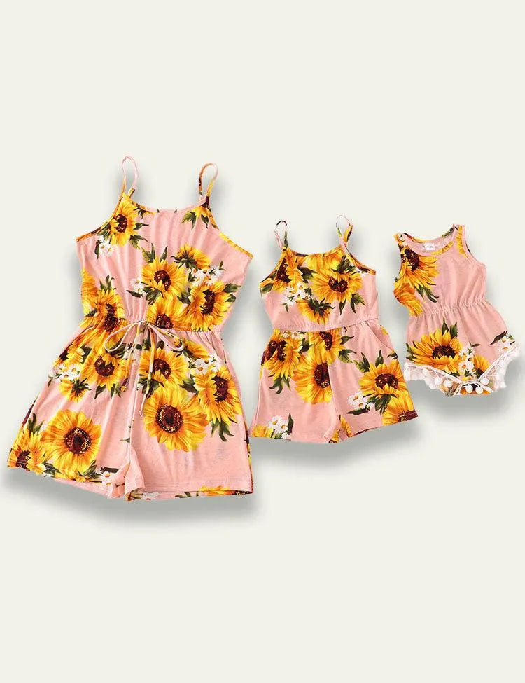 Sunflower Printed Family Matching Dress - Mini Taylor