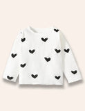 Set di t-shirt a maniche lunghe stampate a cuore