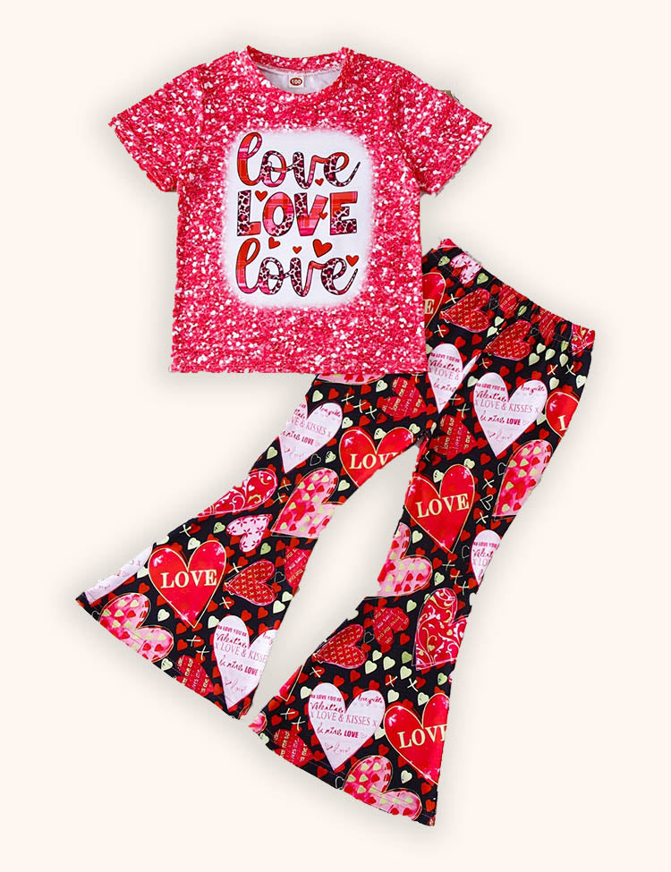 Set di t-shirt con stampa Love di San Valentino