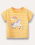 Unicorn Appliqué Striped T-Shirt - Mini Taylor