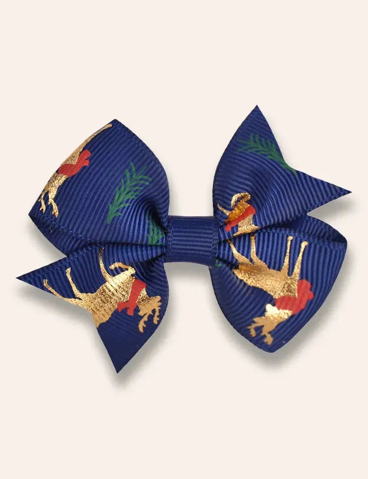 2 STUKS Kerst Geribbelde Strik Haarspelden