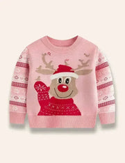 Christmas Cute Reindeer Printed Sweater