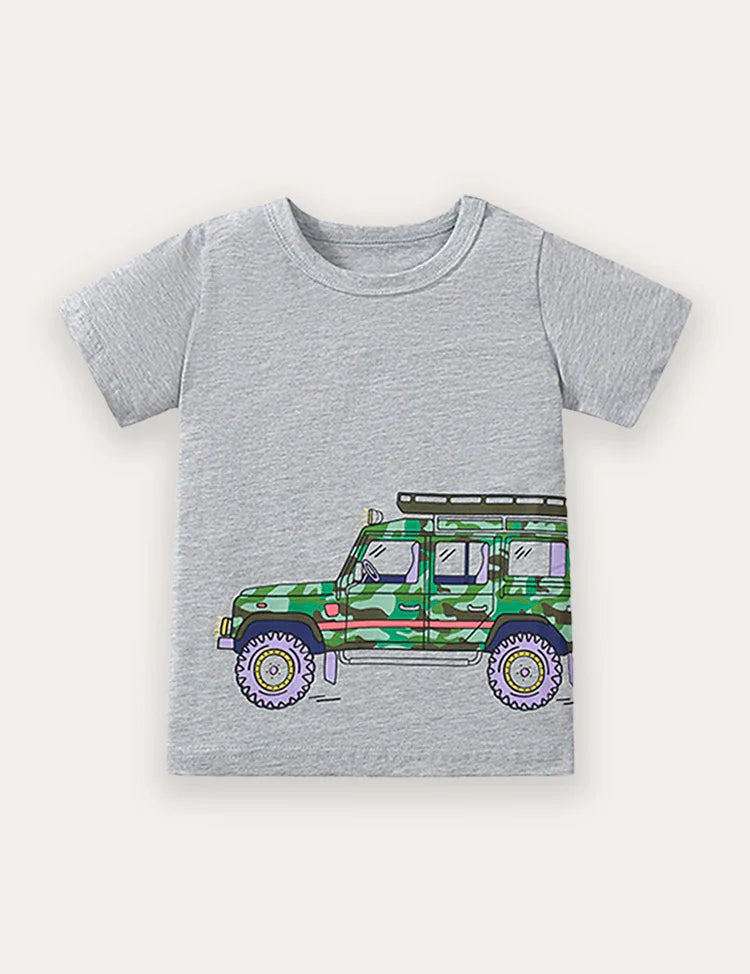 漫画プリント半袖Tシャツ