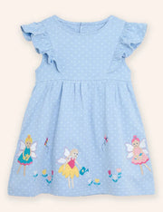 플라워 프린세스 아플리케 드레스