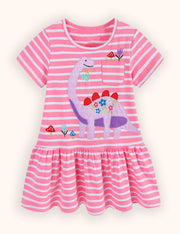 Vestido bordado de dinosaurio