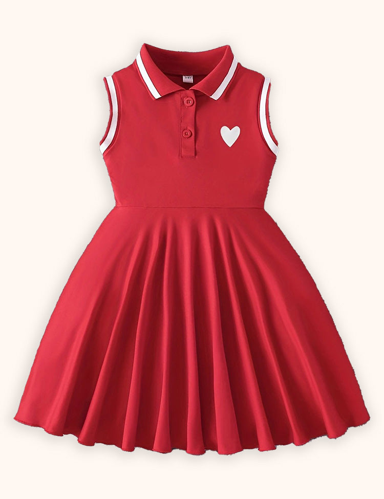 Robe de Saint-Valentin sans manches à imprimé cœur