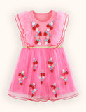 Strawberry Embroidered Tulle Dress